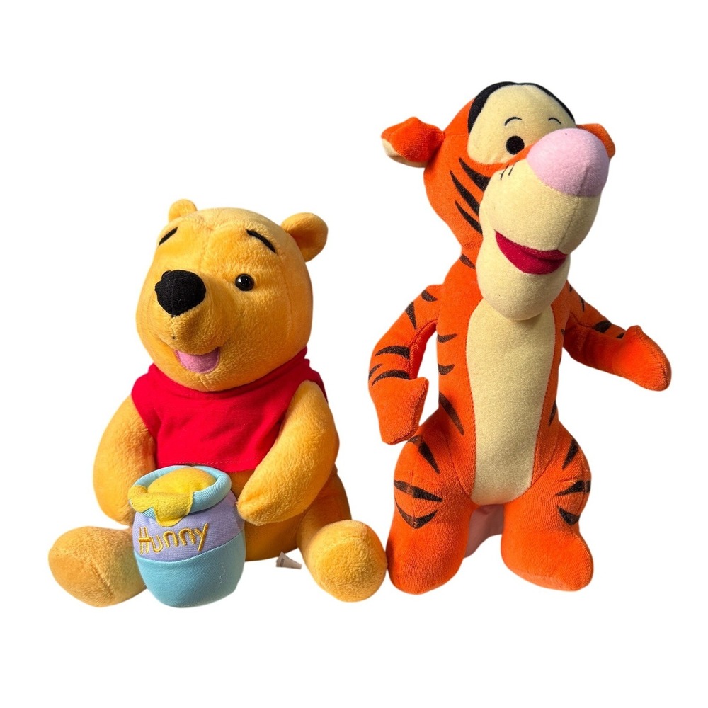 Disney Winnie the Pooh with Hunny Pot and Tigger Plush Stuffed Animal Toy Set